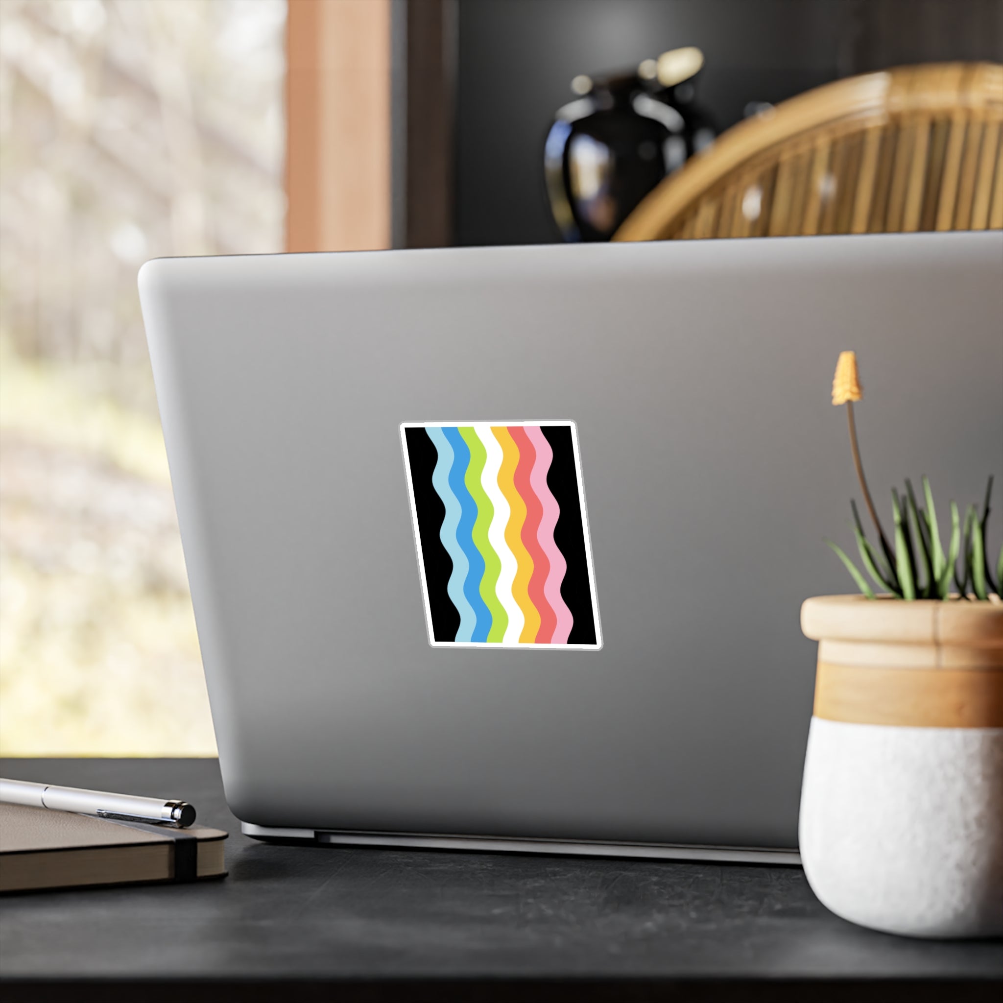 Queer Pride Flag Ripple Decal: Wavey Pride Sticker