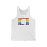 Arizona Pride Flag Tank: Rainbow LGBTQ+ State Silhouette Distressed Tank-Top