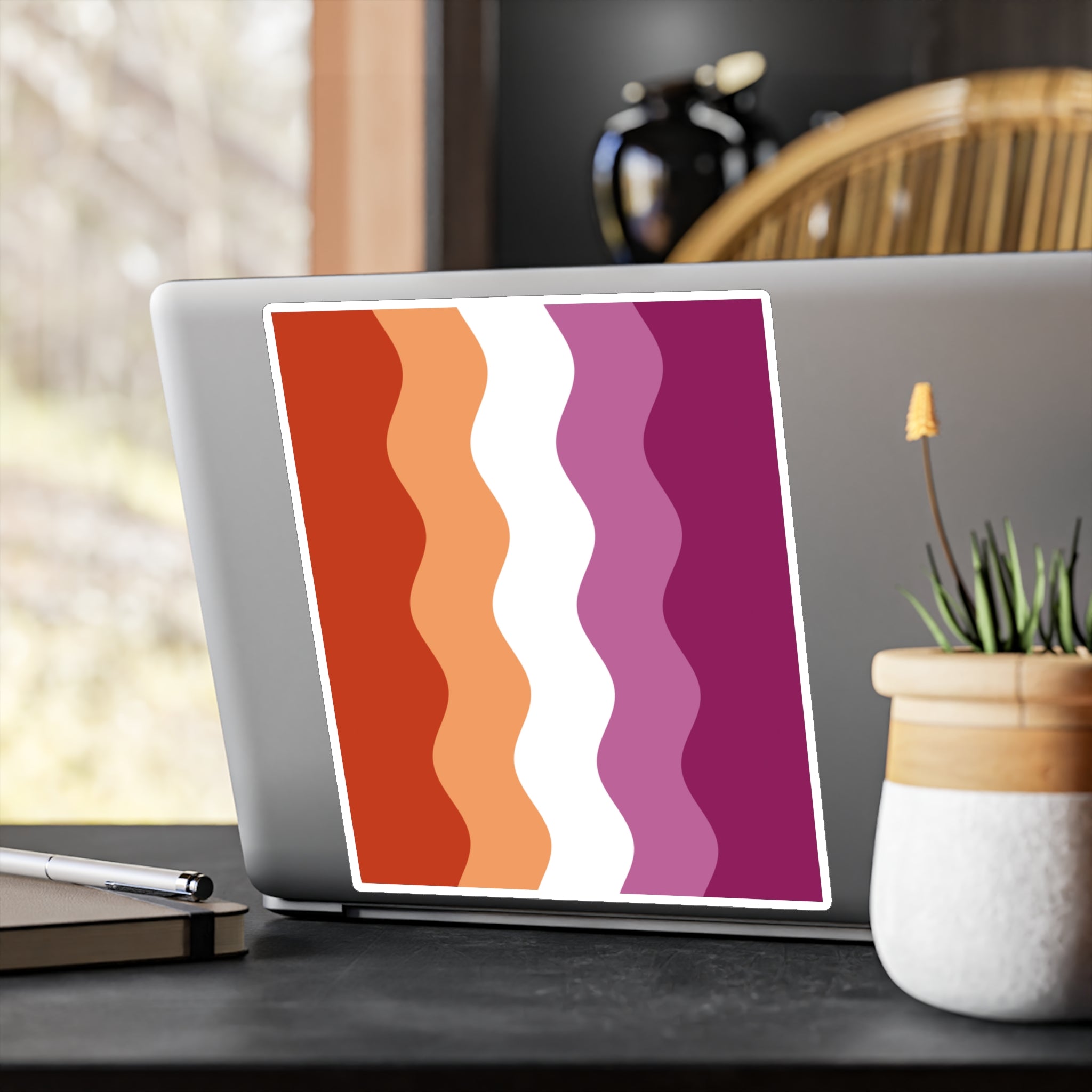 Lesbian Pride Flag Ripple Decal: Wavey Pride Sticker