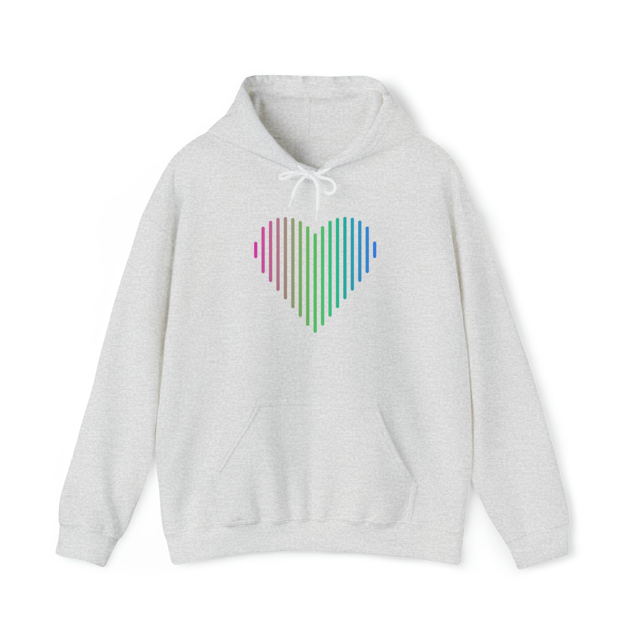 Polysexual Heart Lines Hoodie: Pride Gradient Sweater