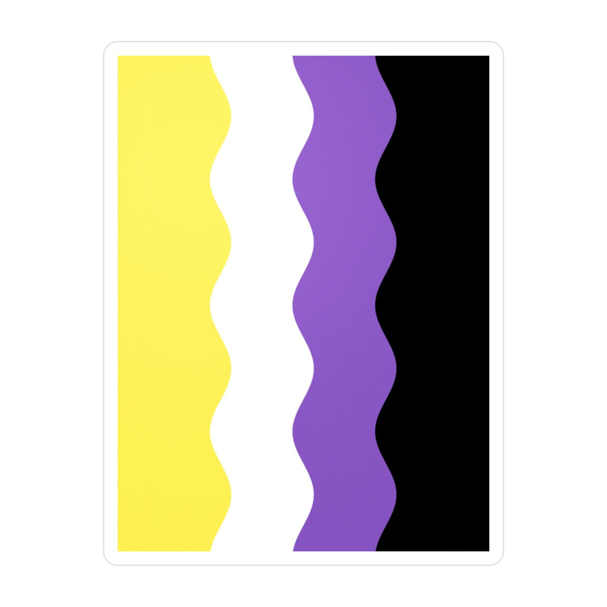 Nonbinary Flag Ripple Decal: Wavey Pride Sticker
