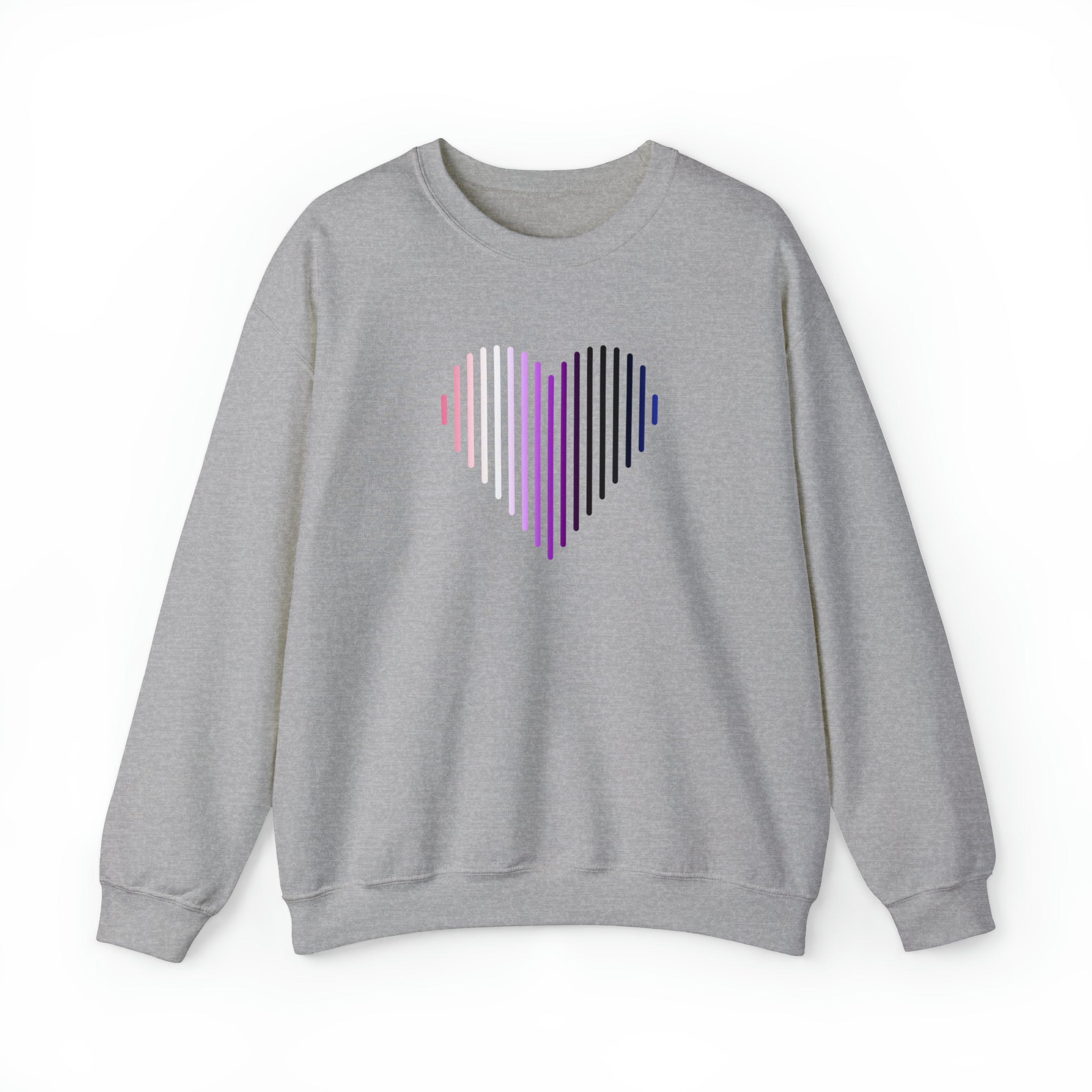 Genderfluid Heart Lines Sweater: Pride Gradient Sweatshirt