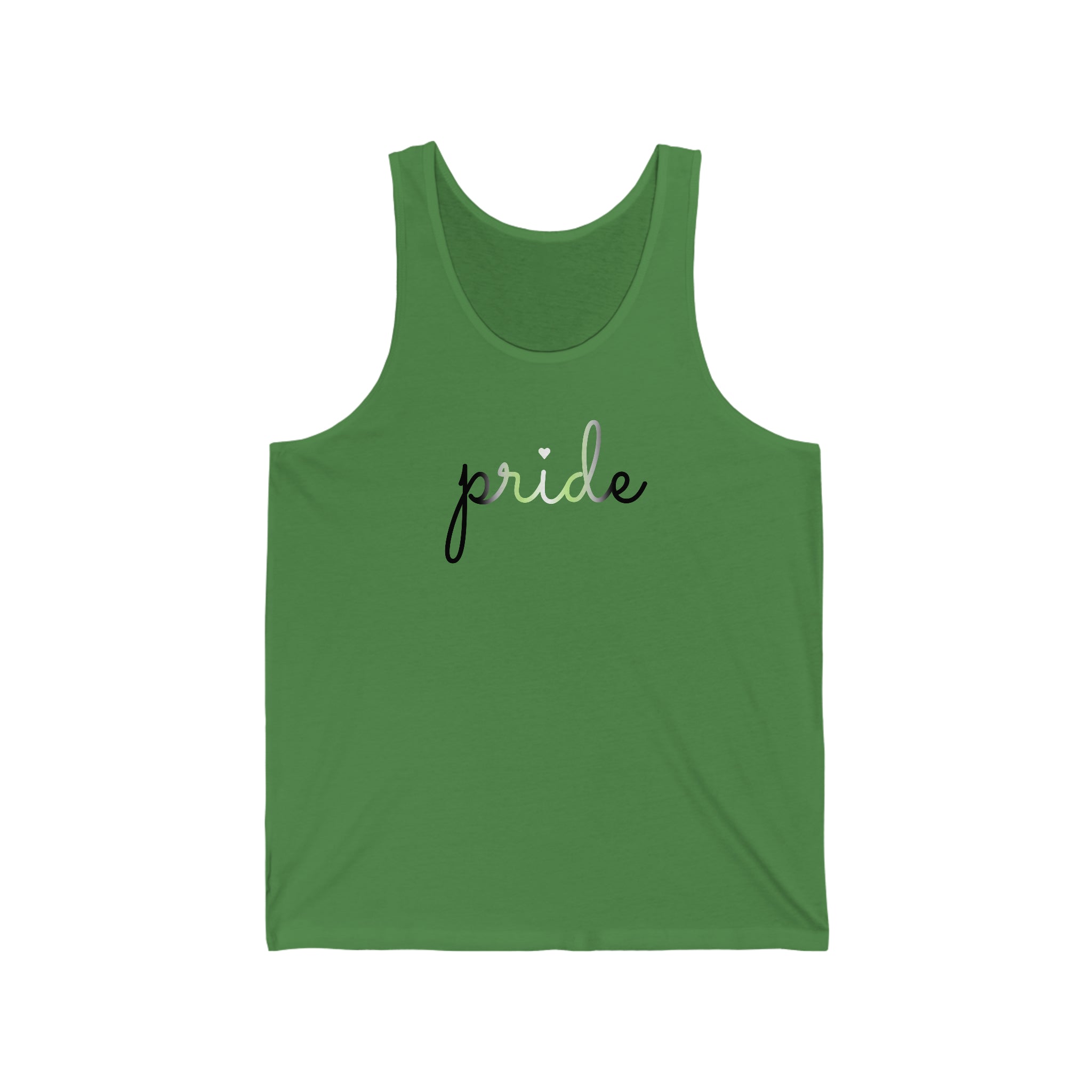 Agender Pride Tank-Top: Flowing Cursive 'Pride' in Gradient Hues