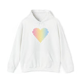 Pansexual Heart Lines Hoodie: Pride Gradient Sweater
