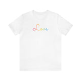 Pansexual Love Script Tee: Subtly Elegant Pride T-Shirt
