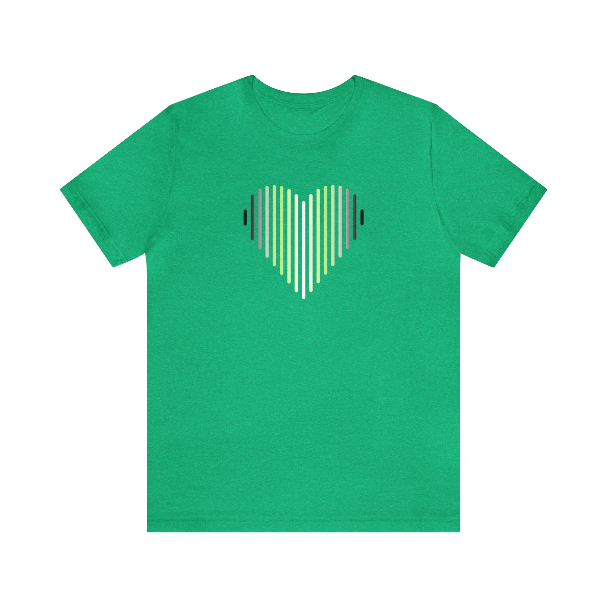 Agender Heart Lines T-Shirt: Pride Gradient Tee