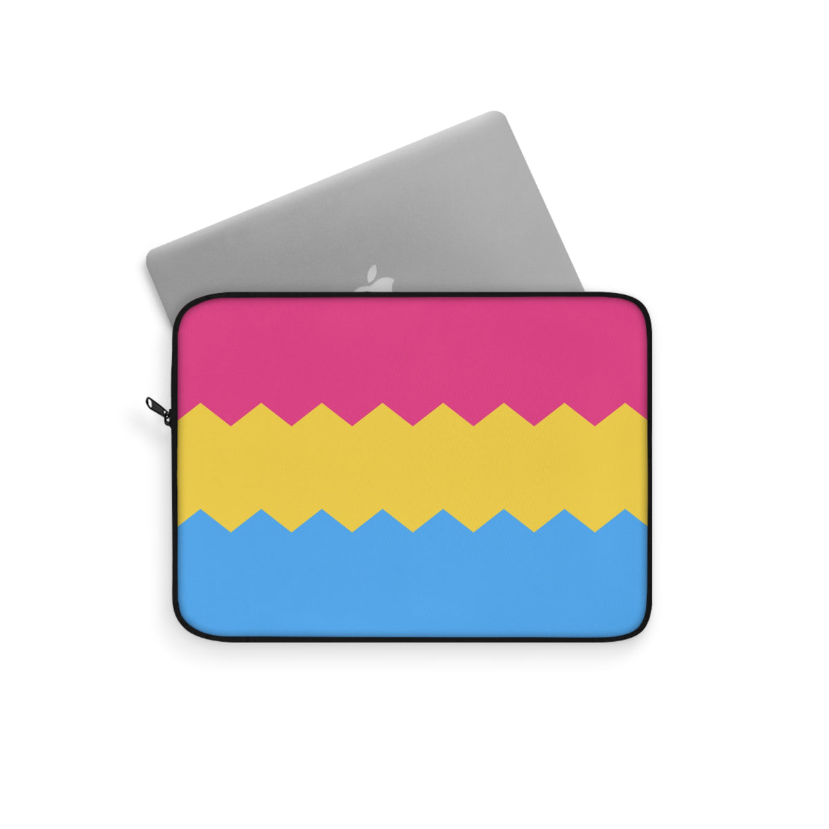Pansexual Pride Flag Laptop Sleeve: Wavey Print Protective Case