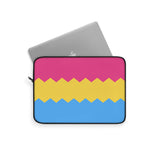 Pansexual Pride Flag Laptop Sleeve: Wavey Print Protective Case
