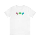 Polysexual Flag Hearts T-Shirt: Pride LGBTQ+ Gradient Design