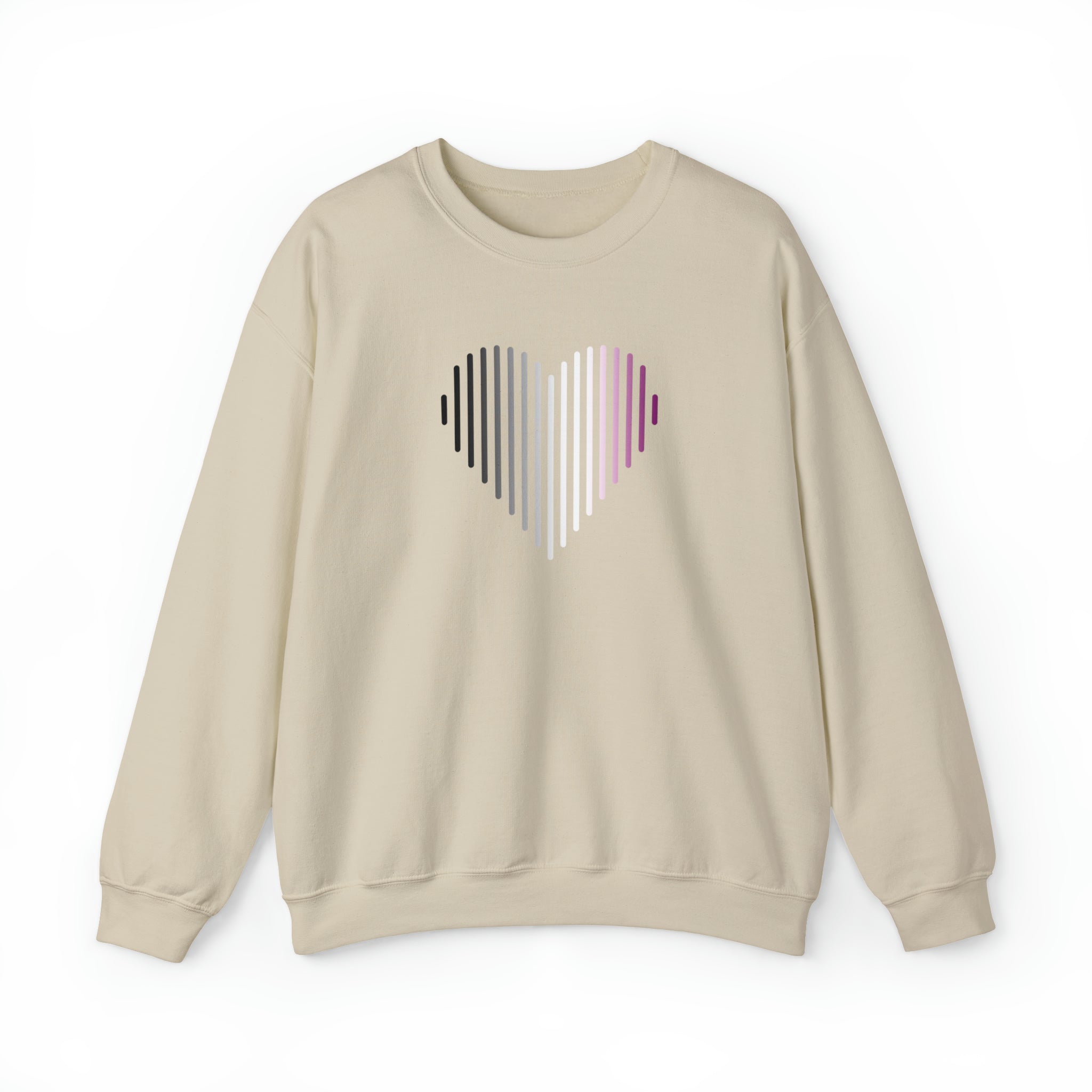 Asexual Heart Lines Sweater: Pride Gradient Sweatshirt