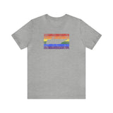 Tennessee Pride Flag Tee: Rainbow LGBTQ+ State Silhouette Distressed Shirt