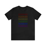 Hawaii LGBTQ+ Pride Flag, Faded Black T-Shirt