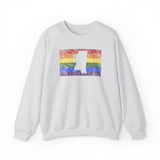 Mississippi Pride Flag Sweater: Rainbow LGBTQ+ State Silhouette Distressed Sweatshirt