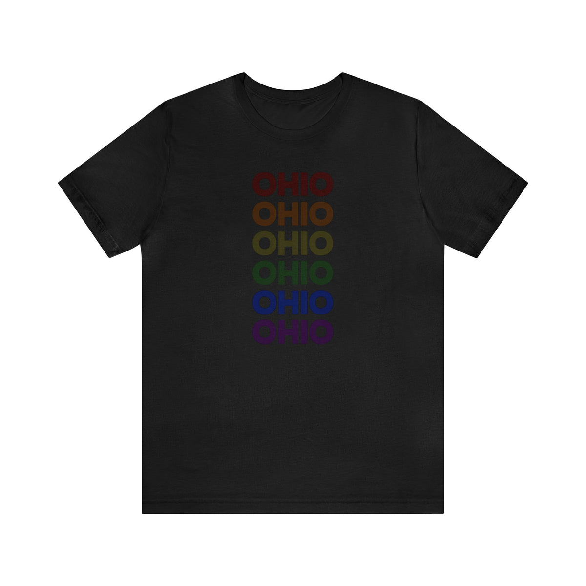 Ohio LGBTQ+ Pride Flag, Faded Black T-Shirt