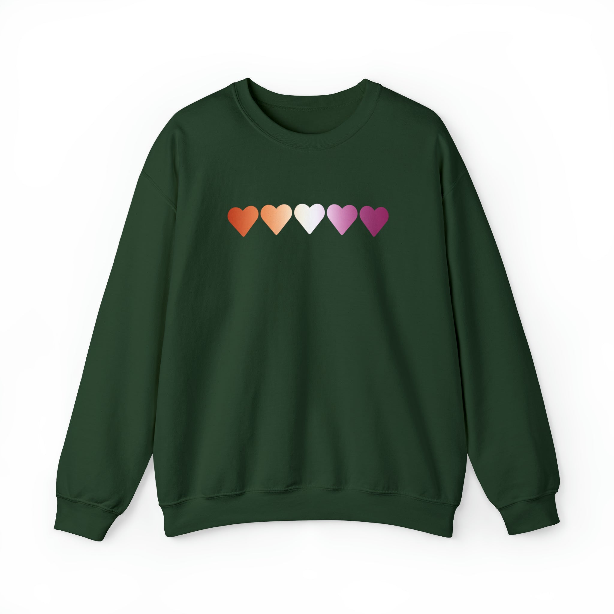 Lesbian Flag Hearts Sweatshirt: Pride LGBTQ+ Gradient Design