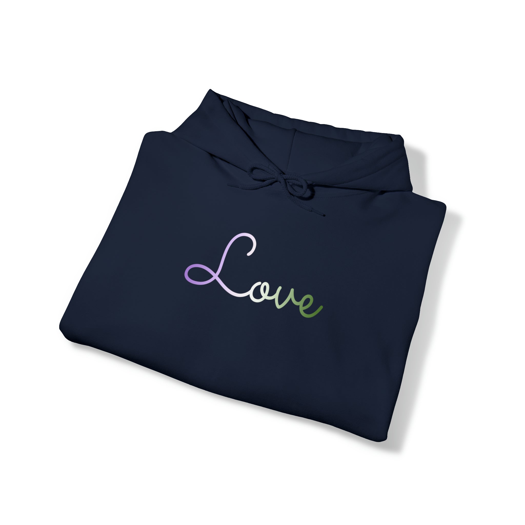 Genderqueer Love Script Hoodie: Subtly Elegant Pride Sweatshirt