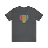 Pansexual Heart Lines T-Shirt: Pride Gradient Tee