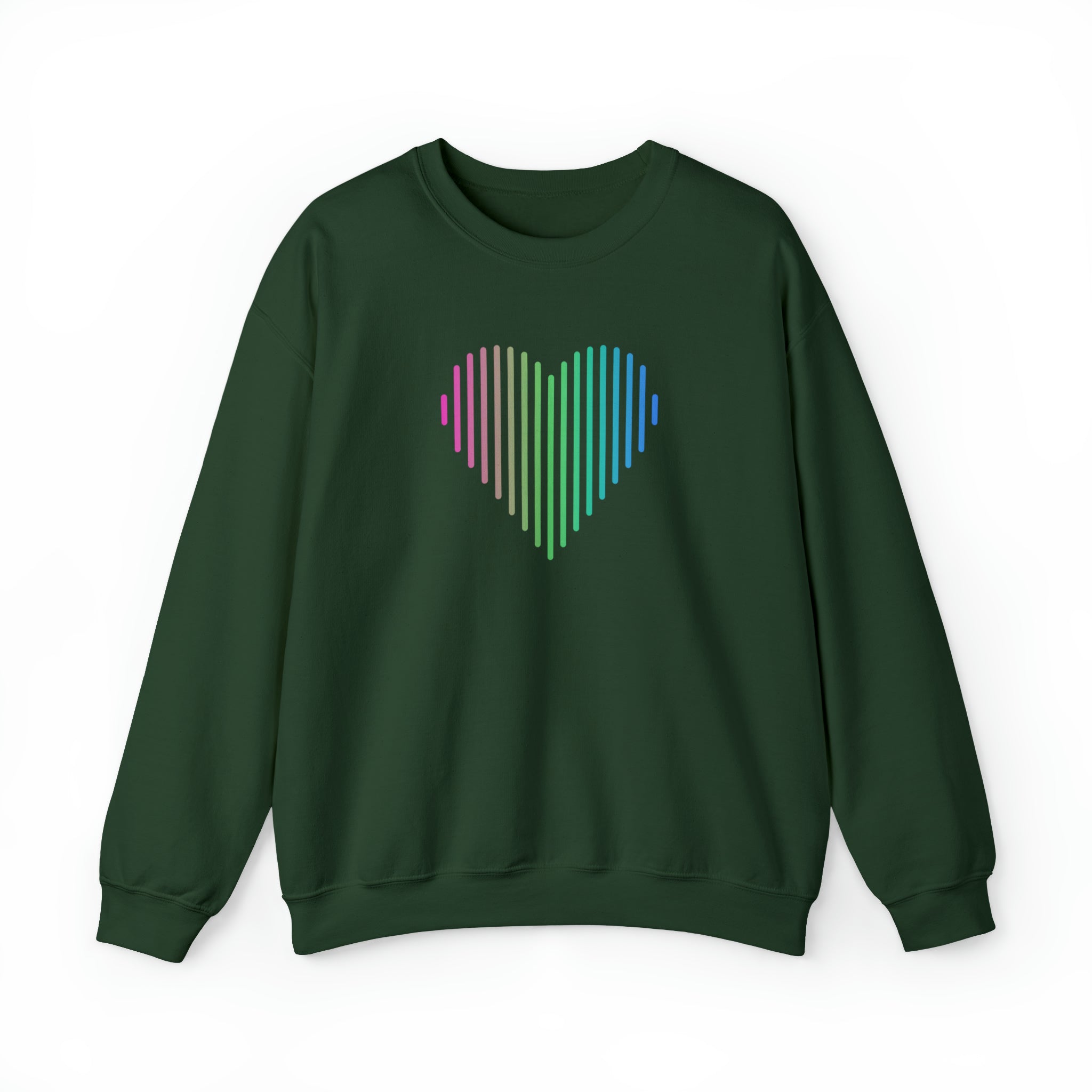 Polysexual Heart Lines Sweater: Pride Gradient Sweatshirt