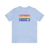 Hawaii Pride Flag Tee: Rainbow LGBTQ+ State Silhouette Distressed Shirt