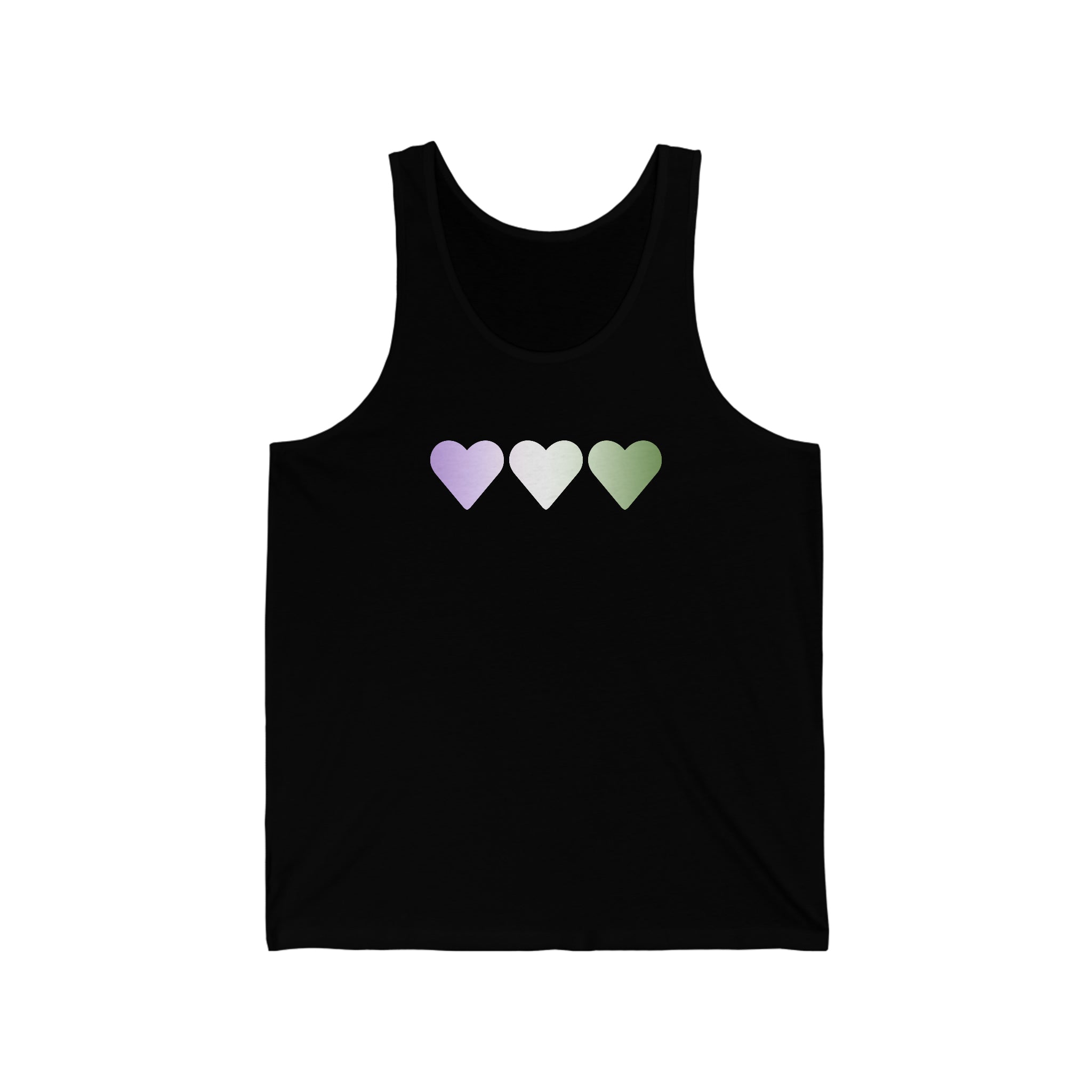 Genderqueer Flag Hearts Tank-Top: Pride LGBTQ+ Gradient Design