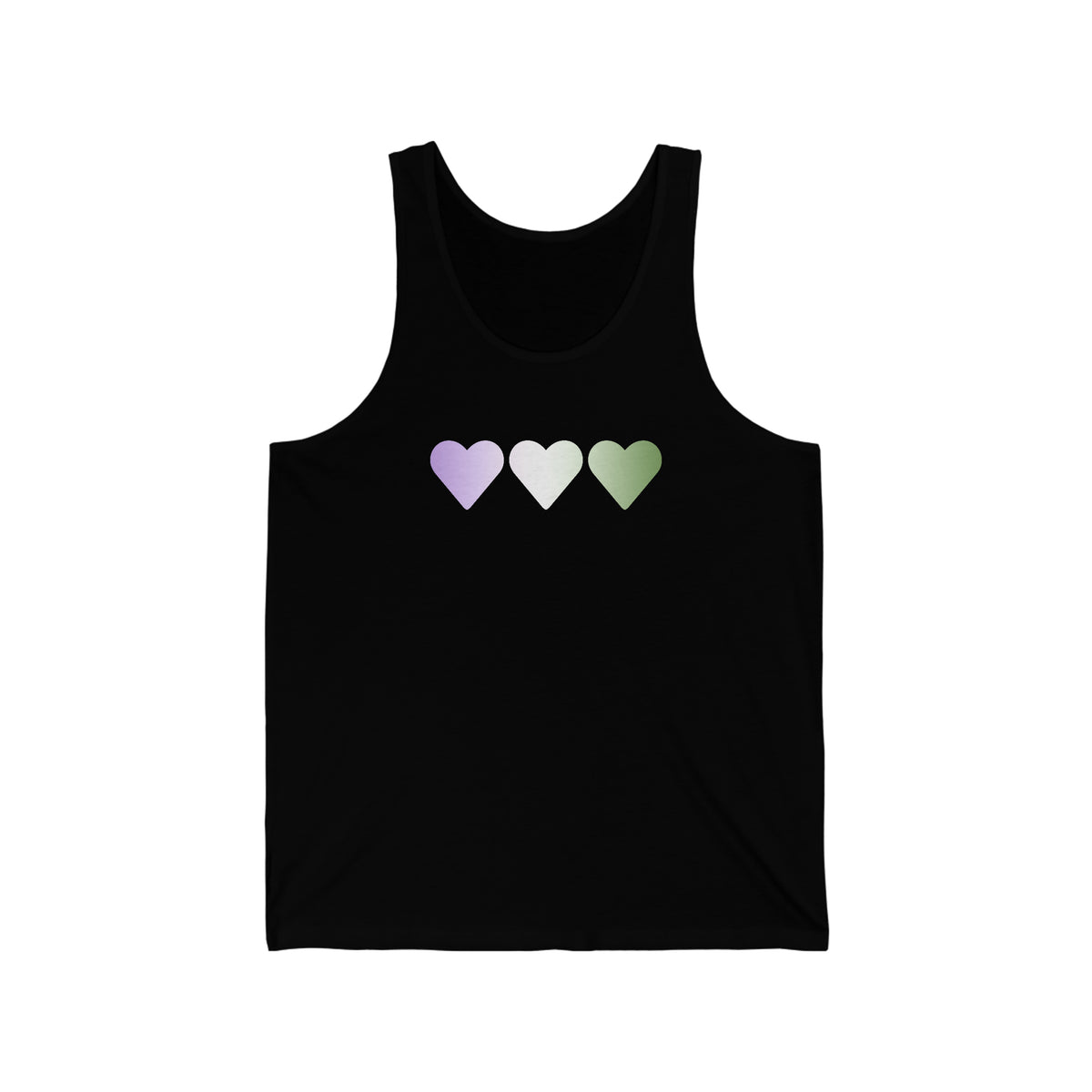 Genderqueer Flag Hearts Tank-Top: Pride LGBTQ+ Gradient Design