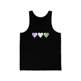 Genderqueer Flag Hearts Tank-Top: Pride LGBTQ+ Gradient Design