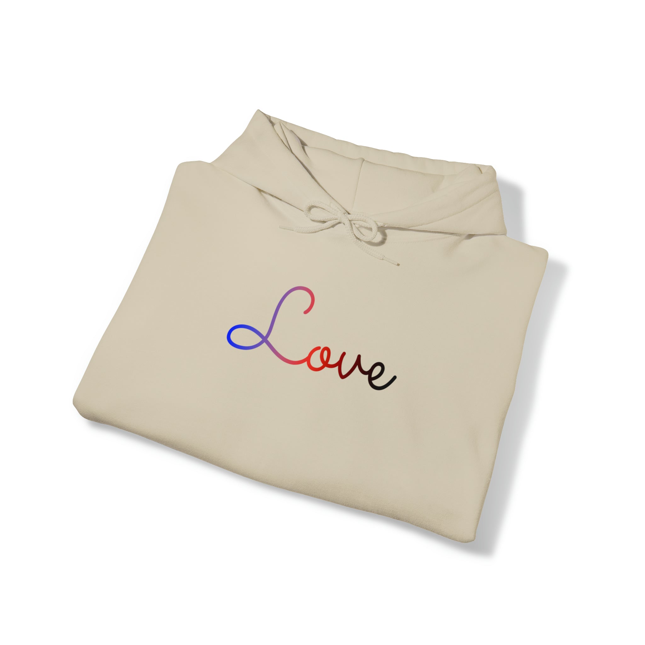 Polyamory Love Script Hoodie: Subtly Elegant Pride Sweatshirt