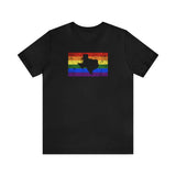Texas Pride Flag Tee: Rainbow LGBTQ+ State Silhouette Distressed Shirt