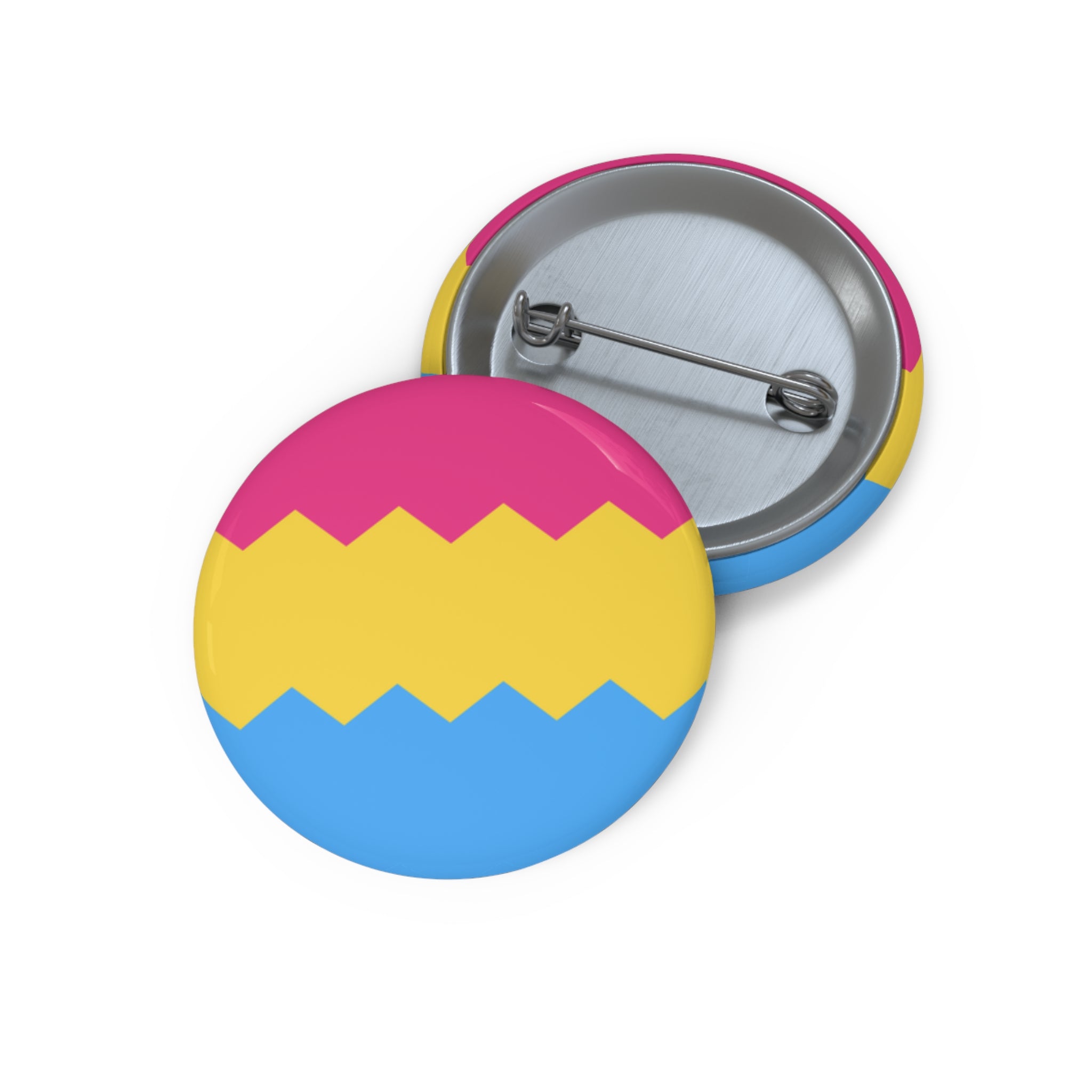 Pansexual Pride Flag Pin: Round Button with Sharp Design