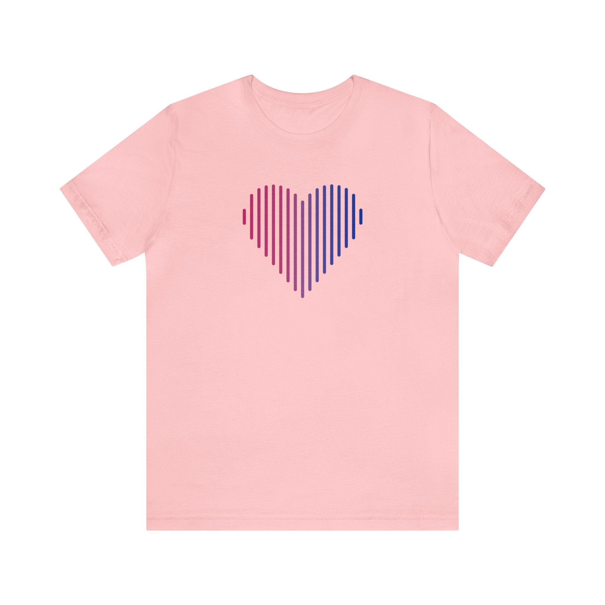 Bisexual Heart Lines T-Shirt: Pride Gradient Tee