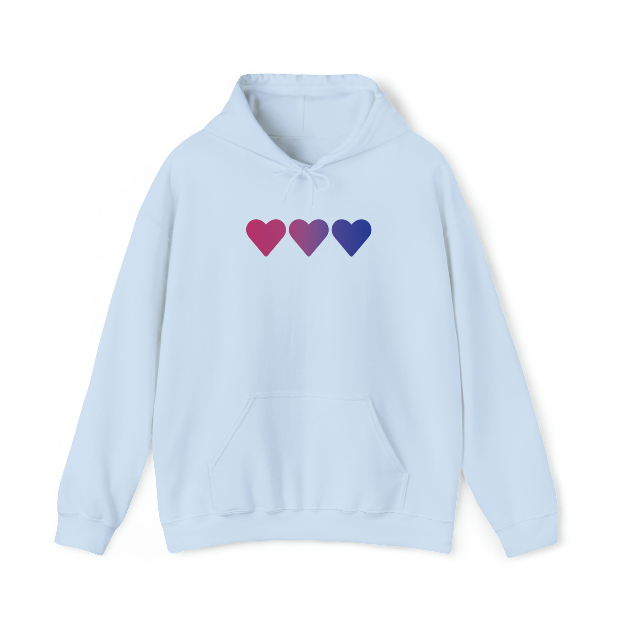 Bisexual Flag Hearts Hoodie: Pride LGBTQ+ Gradient Design