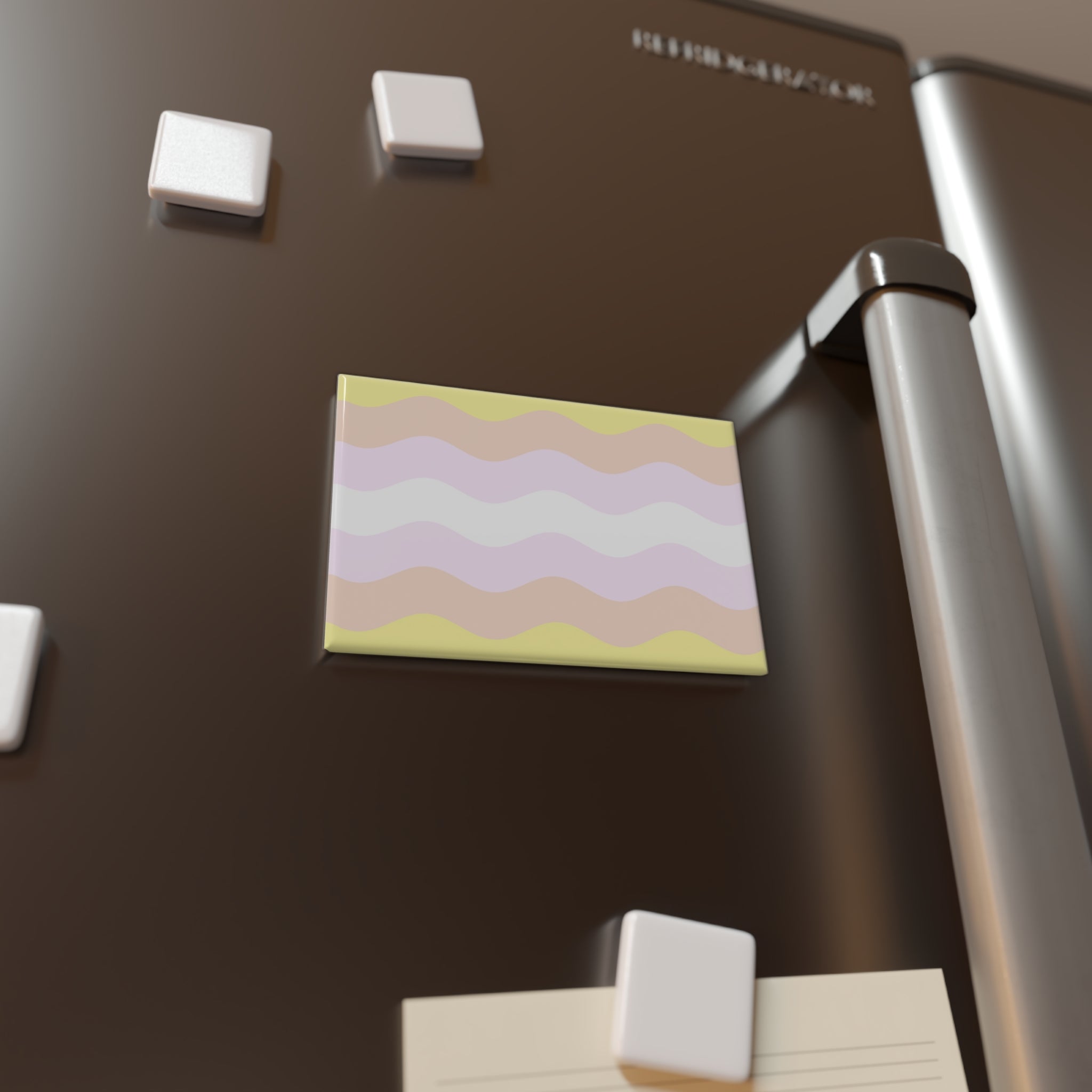 Pangender Pride Flag Magnet: Ripple Rectangle Button for Fridge