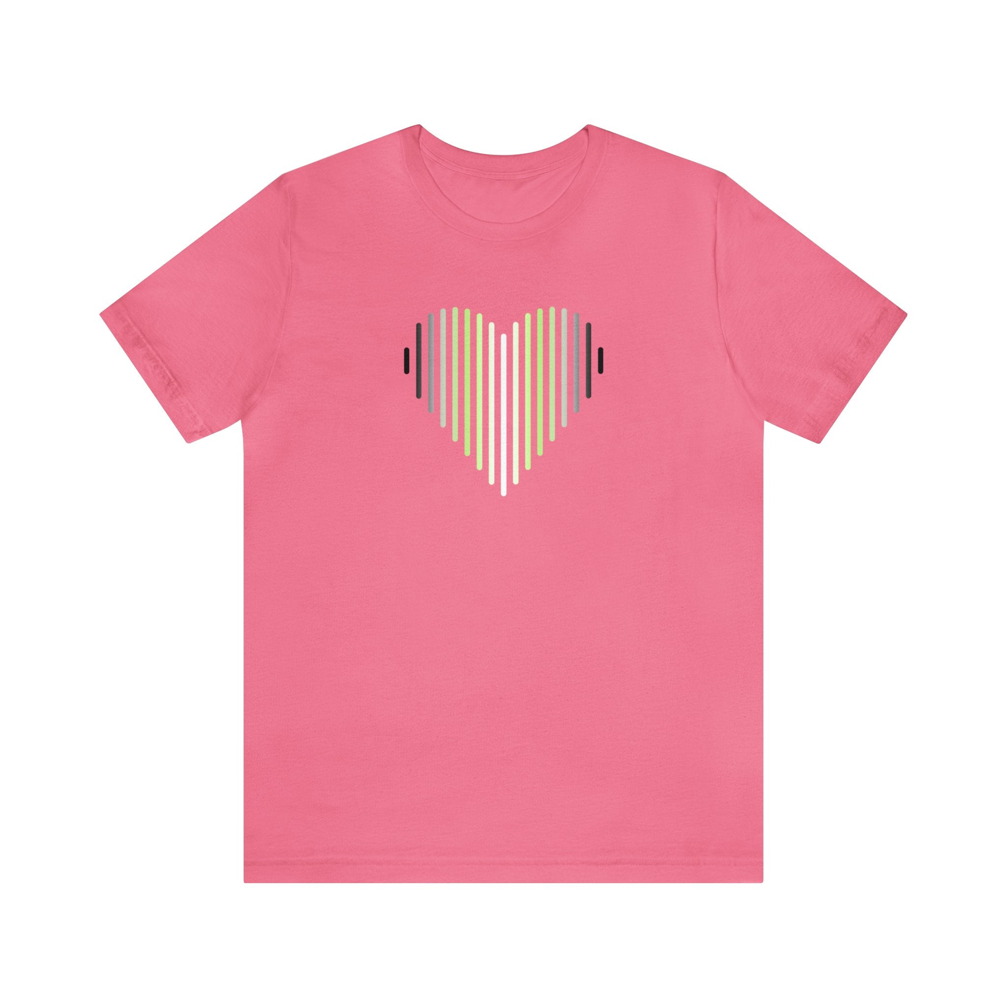 Agender Heart Lines T-Shirt: Pride Gradient Tee