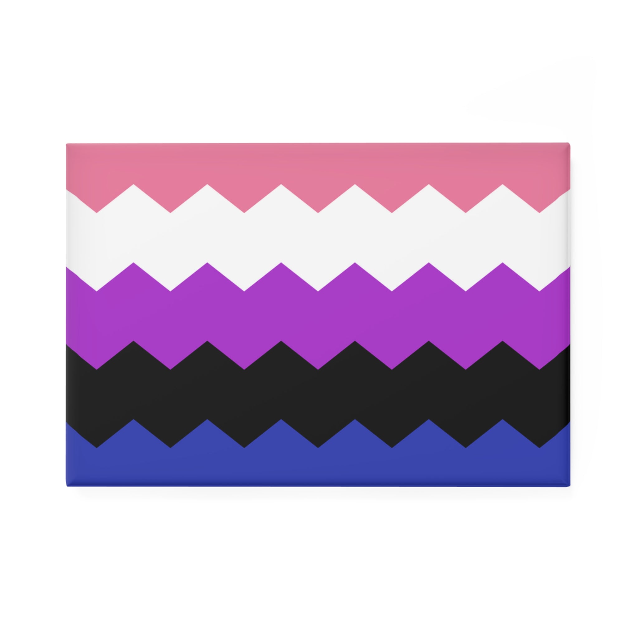Genderfluid Pride Flag Magnet: Wavey Rectangle Button for Fridge