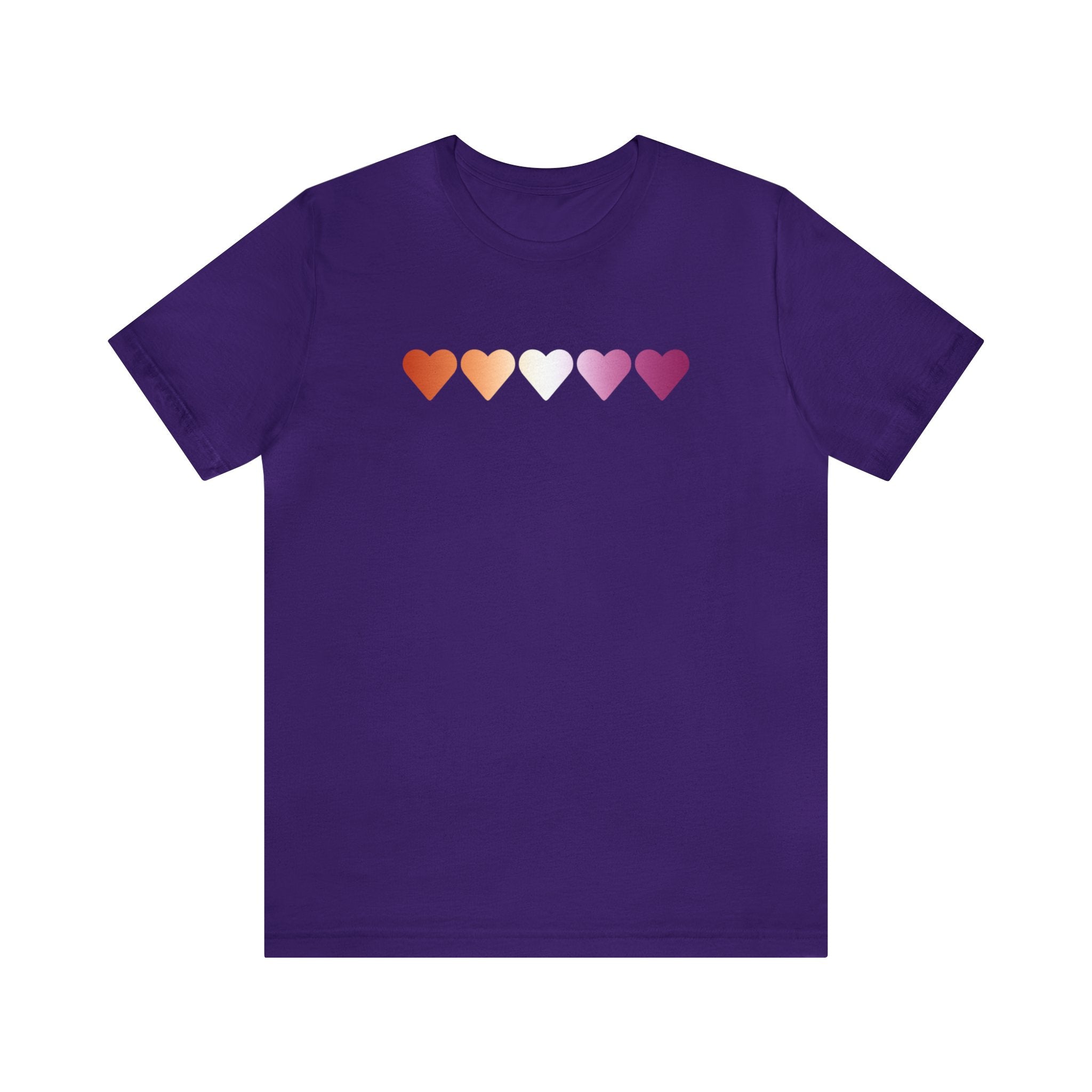 Lesbian Flag Hearts T-Shirt: Pride LGBTQ+ Gradient Design