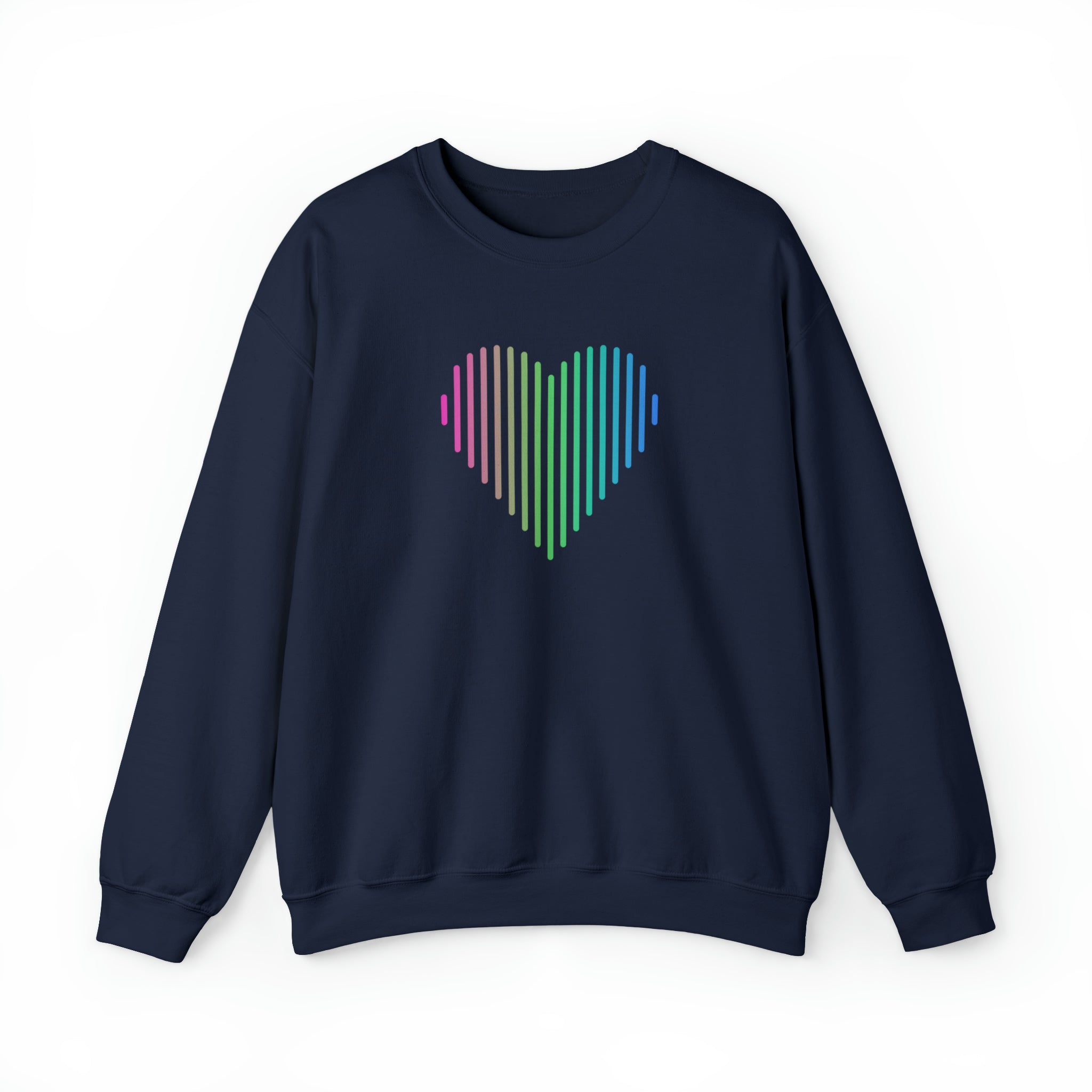 Polysexual Heart Lines Sweater: Pride Gradient Sweatshirt