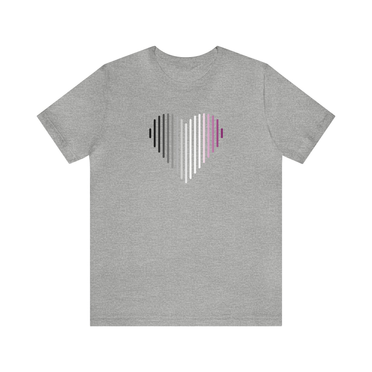Asexual Heart Lines T-Shirt: Pride Gradient Tee