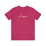 Pangender Love Script Tee: Subtly Elegant Pride T-Shirt