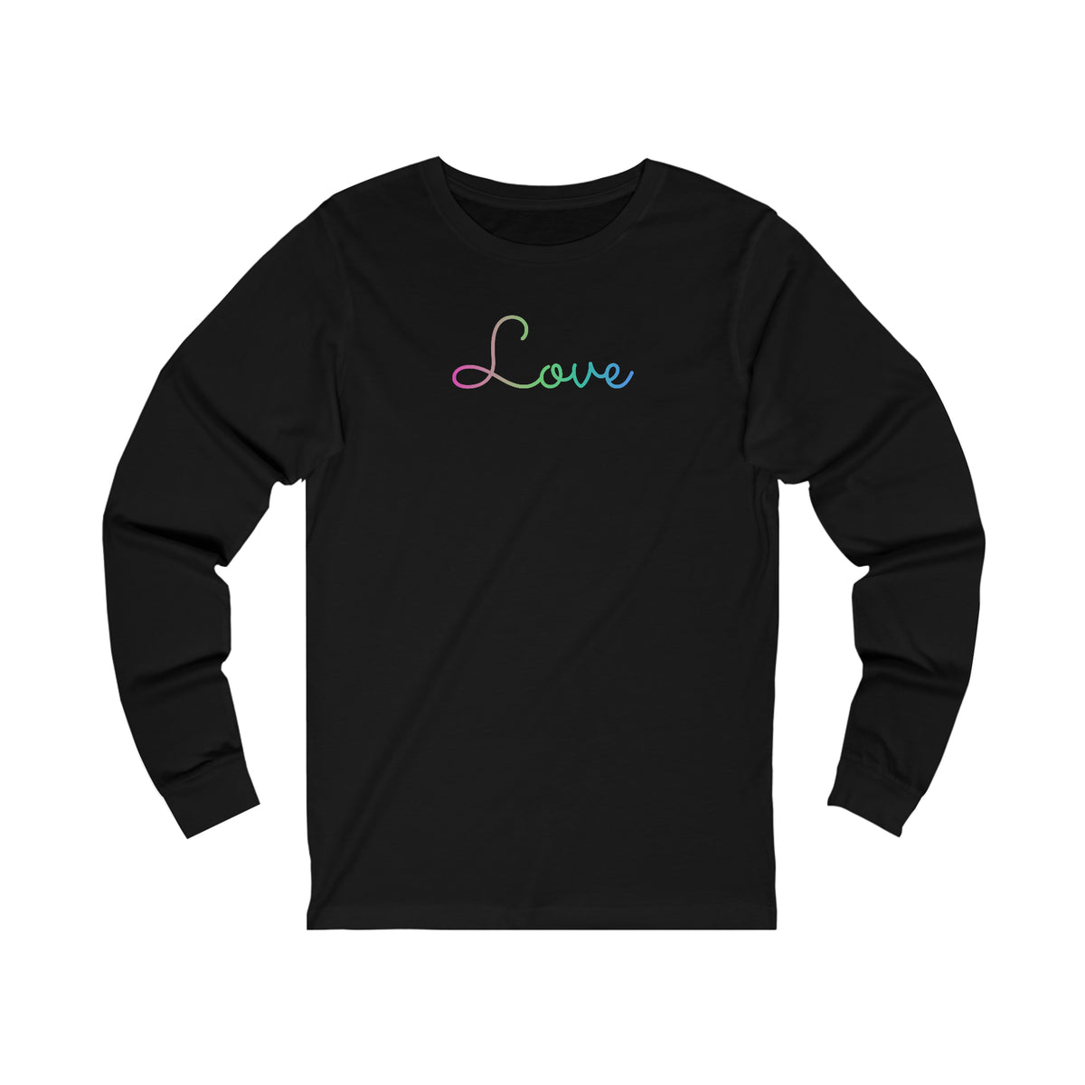 Polysexual Love Script Long Sleeve T-Shirt: Subtly Elegant Pride Tee