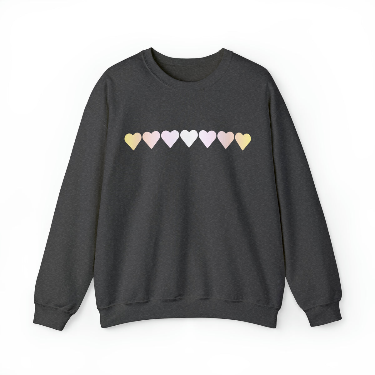 Pangender Flag Hearts Sweatshirt: Pride LGBTQ+ Gradient Design