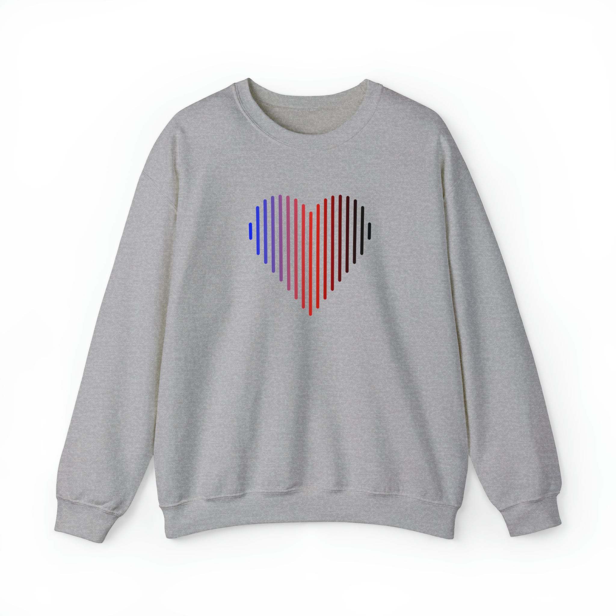 Polyamory Heart Lines Sweater: Pride Gradient Sweatshirt