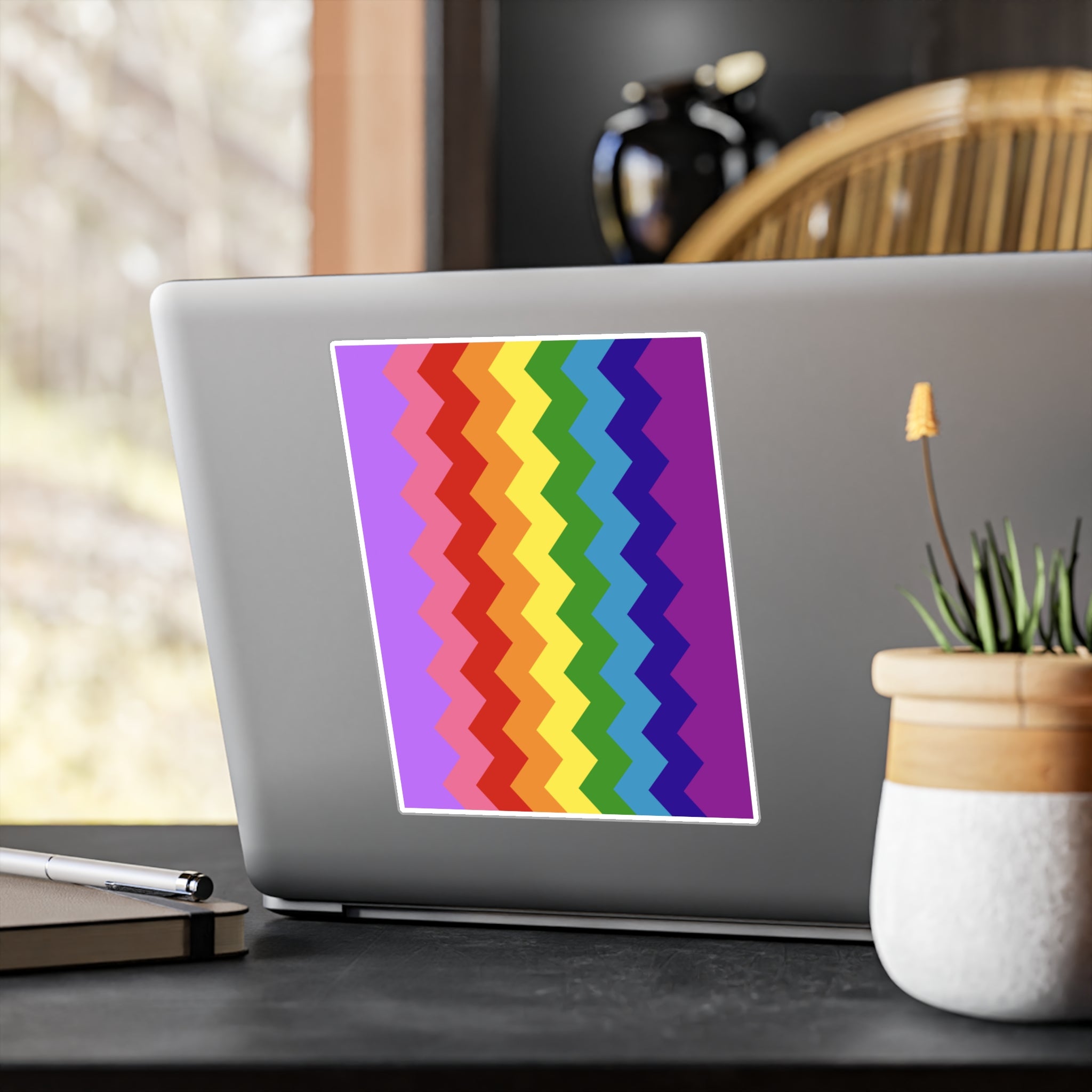 LGBTQ+ Flag Wavey Decal: Sharp Pride Sticker
