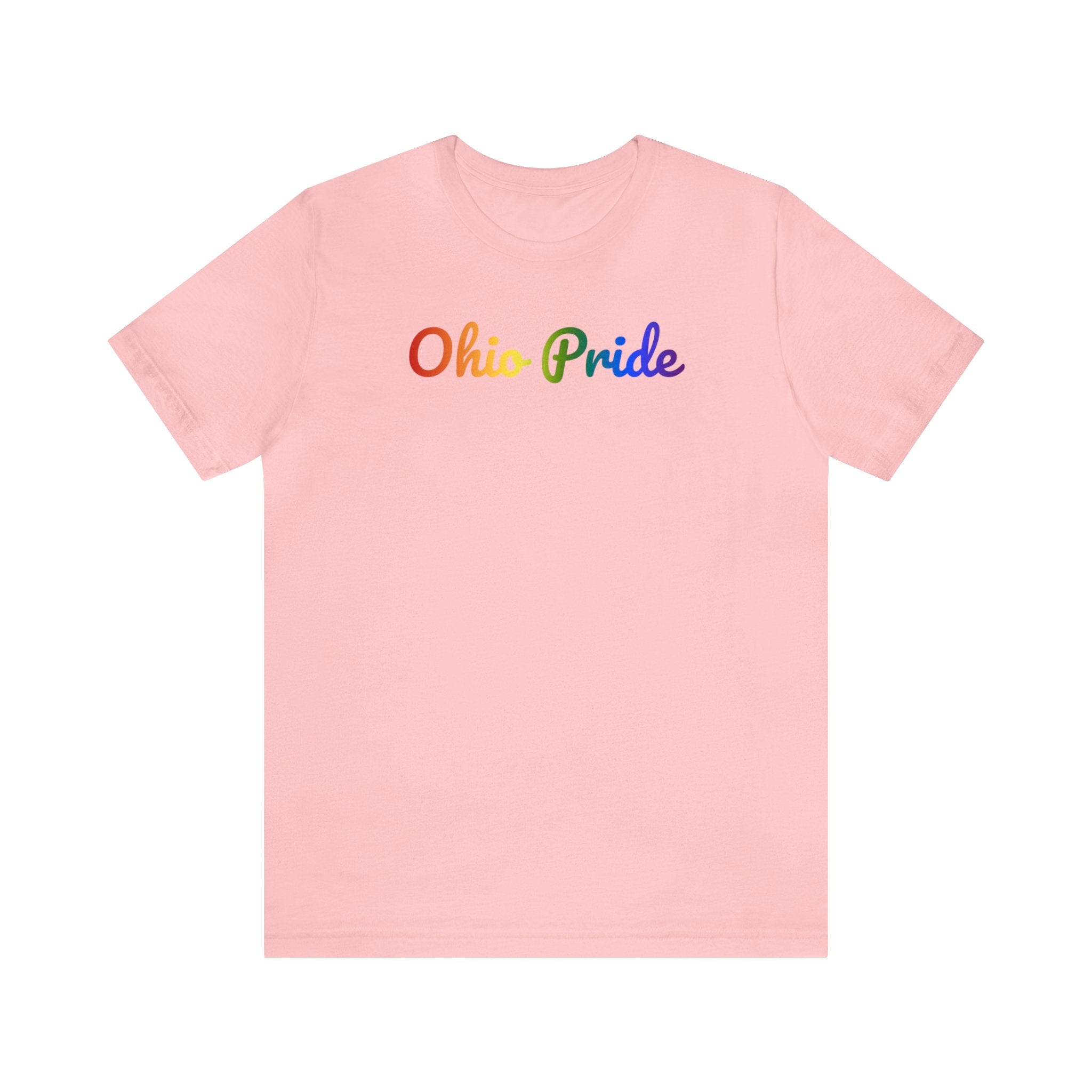Ohio Pride T-Shirt: Flowing Cursive Design with LGBTQ+ Gradient