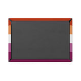 Lesbian Pride Flag Magnet: Ripple Rectangle Button for Fridge