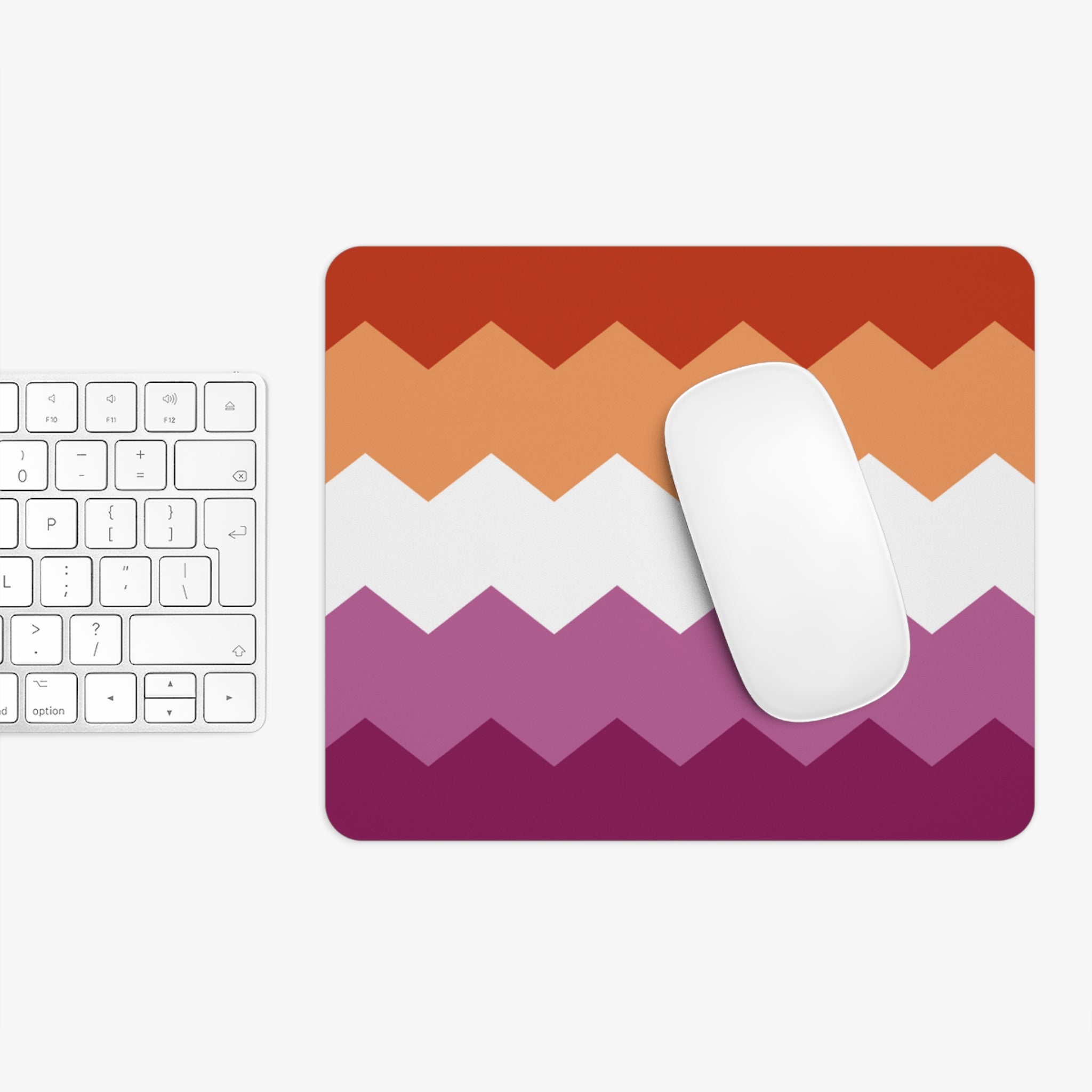 Lesbian Pride Flag Wavey Mousepad: Sharp Design for Desk