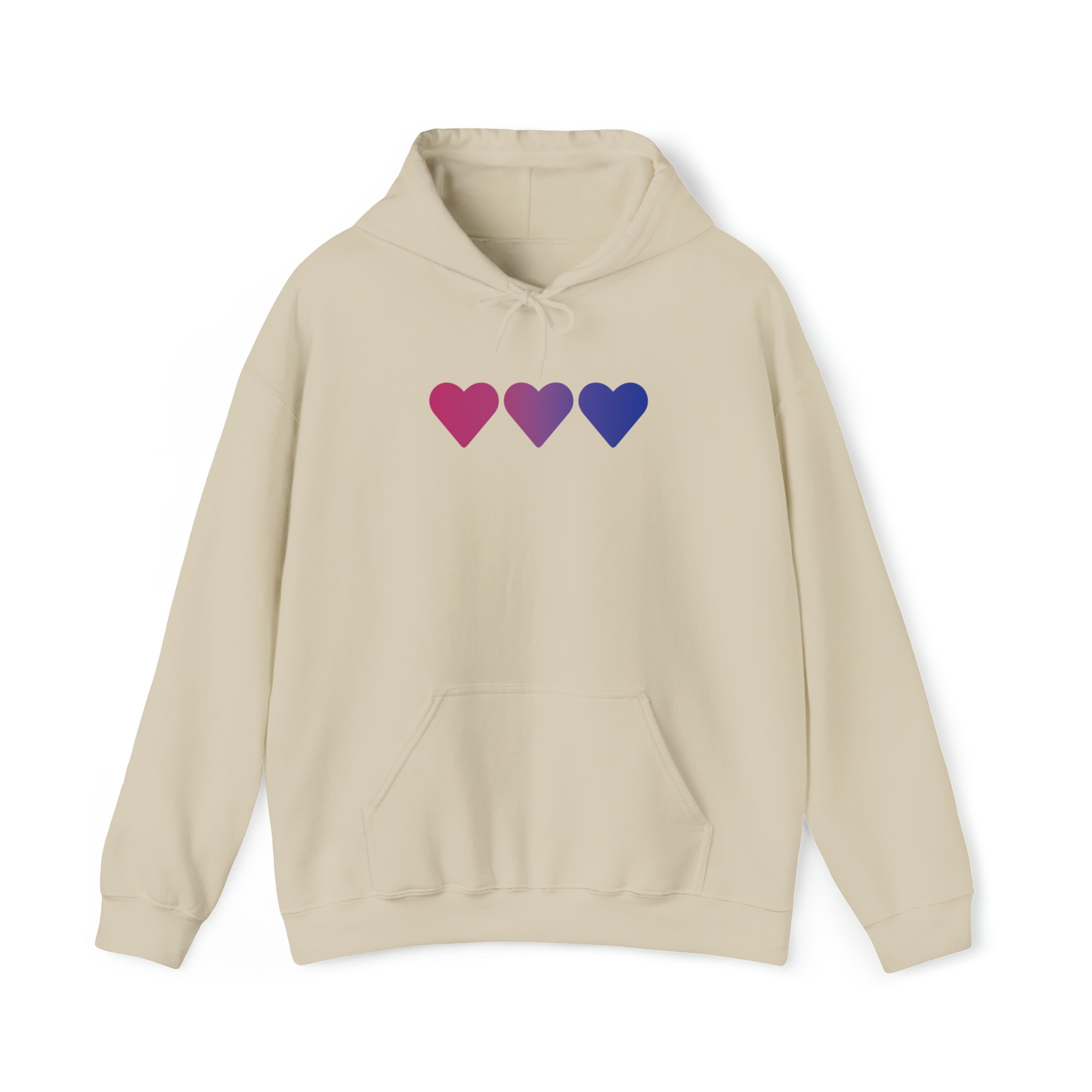Bisexual Flag Hearts Hoodie: Pride LGBTQ+ Gradient Design