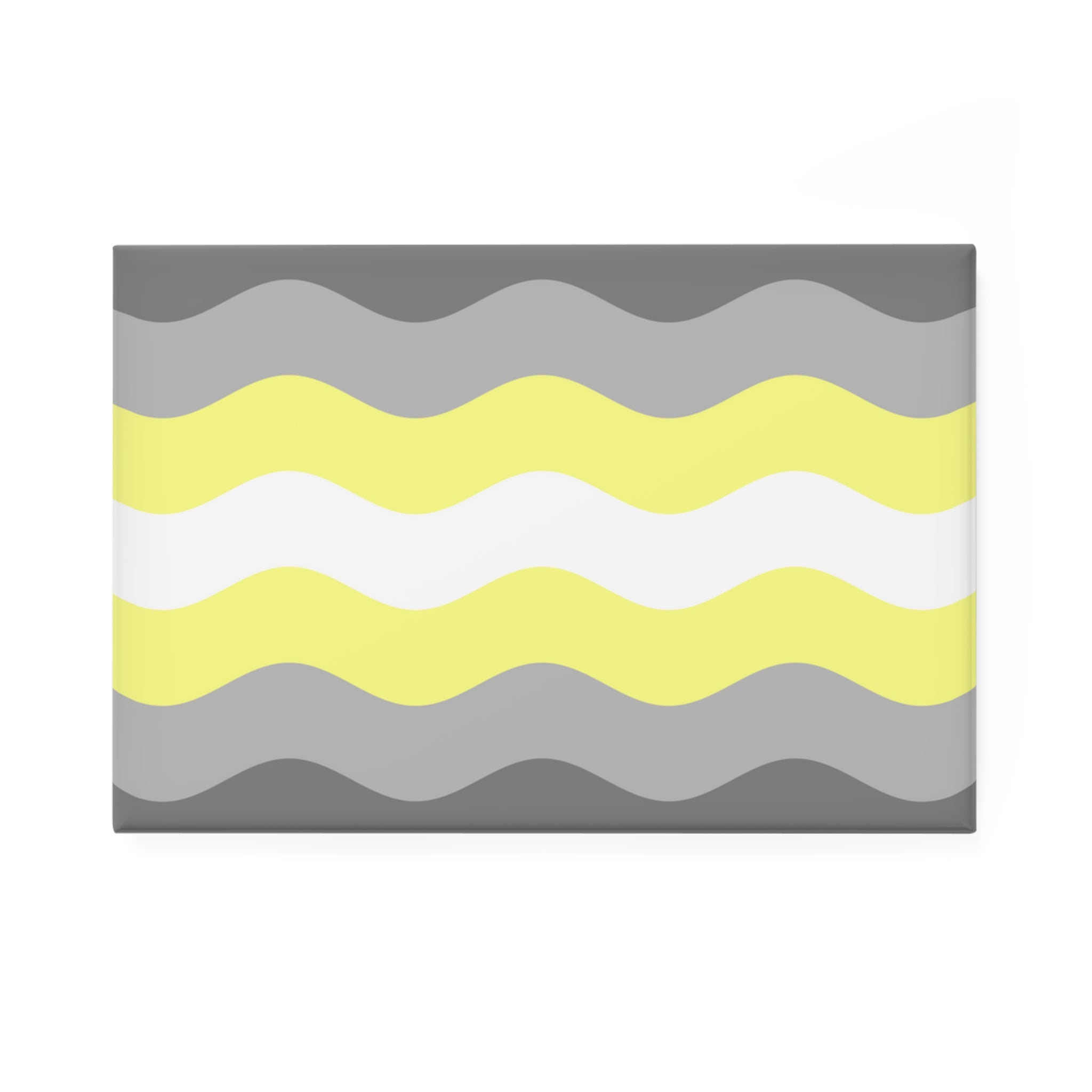 Demigender Pride Flag Magnet: Ripple Rectangle Button for Fridge