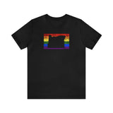 Oregon Pride Flag Tee: Rainbow LGBTQ+ State Silhouette Distressed Shirt