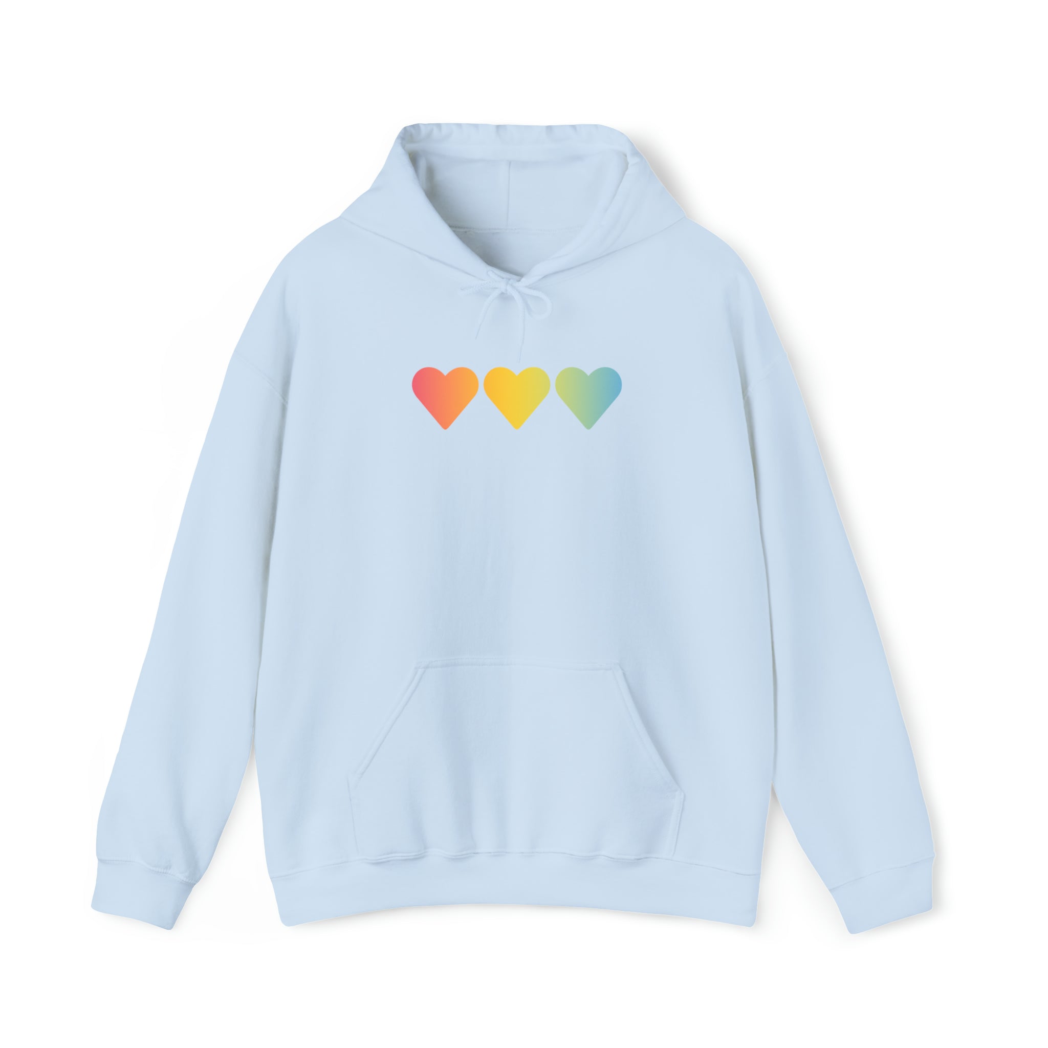 Pansexual Flag Hearts Hoodie: Pride LGBTQ+ Gradient Design