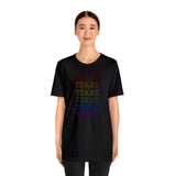 Texas LGBTQ+ Pride Flag, Faded Black T-Shirt